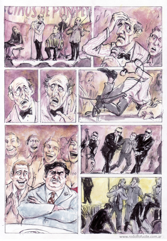 Storyboard-comic de Chau Buenos Aires. Dir. Germán Kral.